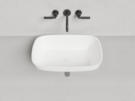 Раковина из искусственного камня S-Sense Salini Marea 1802102G 60х40 полувстраиваемая цвет белый без отверстий под смеситель